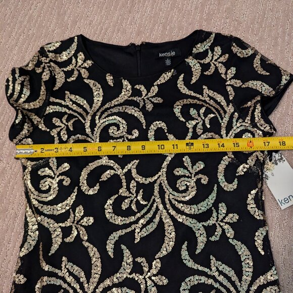 Kensie Black Sequined Cocktail Dress NWT Size 2 - Picture 8 of 11